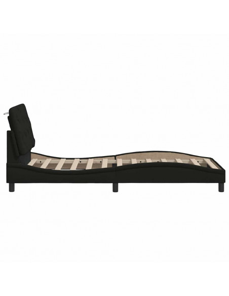 Giroletto senza Materasso Nero 90x190 cm in Tessuto