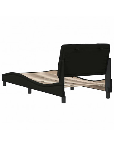 Giroletto senza Materasso Nero 90x200 cm in Tessuto