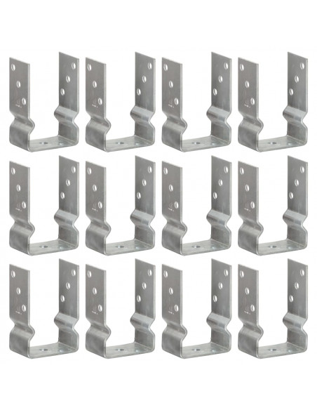 Picchetti per Recinzione 12 pz Argento 9x6x15cm Acciaio Zincato