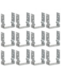 Picchetti per Recinzione 12pz Argento 12x6x15cm Acciaio Zincato