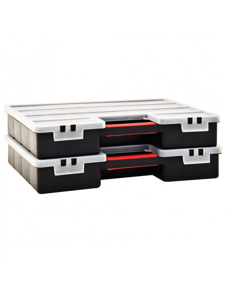 Scatole Assortimento 2 pz con Divisori 460x325x80mm in Plastica
