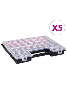 Scatole Assortimento 5 pz con Divisori 385x283x50mm in Plastica