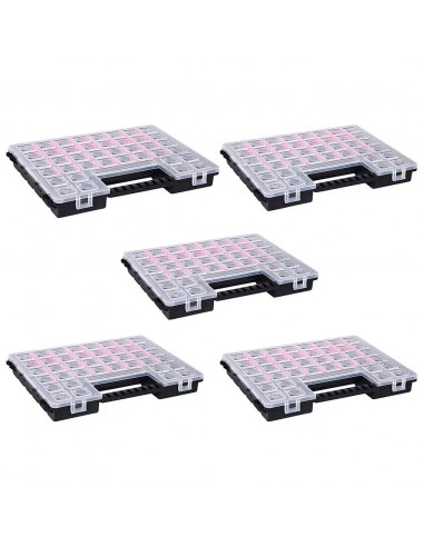 Scatole Assortimento 5 pz con Divisori 385x283x50mm in Plastica