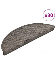 Tappeti Adesivi per Scale Sisal 30pz 56x17x3 cm Beige Marrone