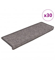 Tappeti Adesivi per Scale Sisal 30pz 65x21x4cm Grigio e Beige