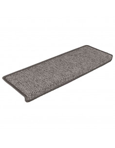 Tappeti Adesivi per Scale Sisal 30pz 65x21x4cm Grigio e Beige 2