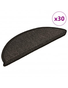 Tappeti Adesivi Scale Aspetto Sisal 30 pz 56x17x3 cm Antracite