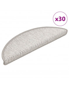 Tappeti Adesivi Scale Aspetto Sisal 30 pz 56x17x3 cm Platino