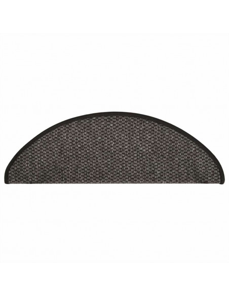 Tappeti Adesivi Scale Aspetto Sisal 30 pz 65x21x4 cm Antracite