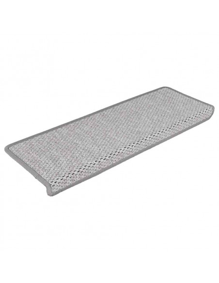 Tappeti Adesivi Scale Aspetto Sisal 30 pz 65x21x4 cm Platino