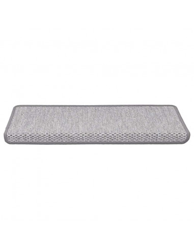 Tappeti Adesivi Scale Aspetto Sisal 30 pz 65x21x4 cm Platino