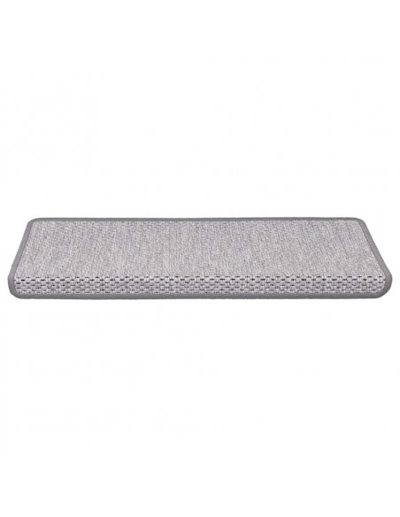 Tappeti Adesivi Scale Aspetto Sisal 30 pz 65x21x4 cm Platino