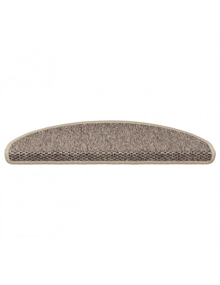 Tappeti Adesivi Scale Aspetto Sisal 30 pz 65x21x4cm Beige Scuro