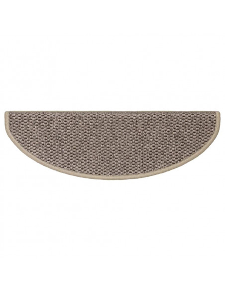 Tappeti Adesivi Scale Aspetto Sisal 30 pz 65x21x4cm Beige Scuro