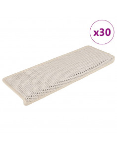 Tappeti Autoadesivi Scale Aspetto Sisal 30 pz 65x21x4 cm Crema
