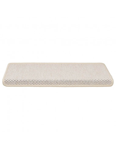 Tappeti Autoadesivi Scale Aspetto Sisal 30 pz 65x21x4 cm Crema