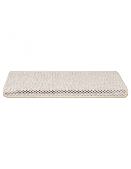 Tappeti Autoadesivi Scale Aspetto Sisal 30 pz 65x21x4 cm Crema