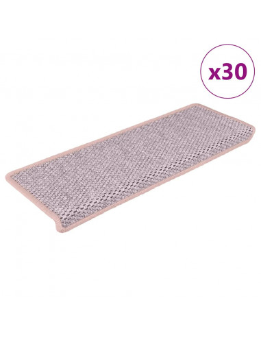Tappeti Autoadesivi Scale Aspetto Sisal 30 pz 65x21x4 cm Rossi