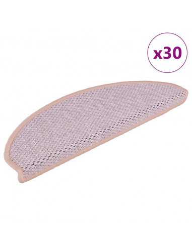 Tappeti Autoadesivi Scale Aspetto Sisal 30 pz 65x21x4 cm Rossi