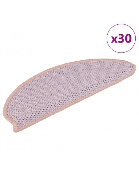 Tappeti Autoadesivi Scale Aspetto Sisal 30 pz 65x21x4 cm Rossi