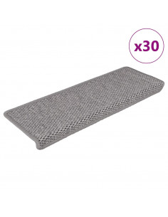 Tappeti Autoadesivi Scale Aspetto Sisal 30 pz 65x21x4cm Argento