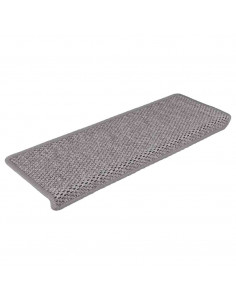 Tappeti Autoadesivi Scale Aspetto Sisal 30 pz 65x21x4cm Argento 2