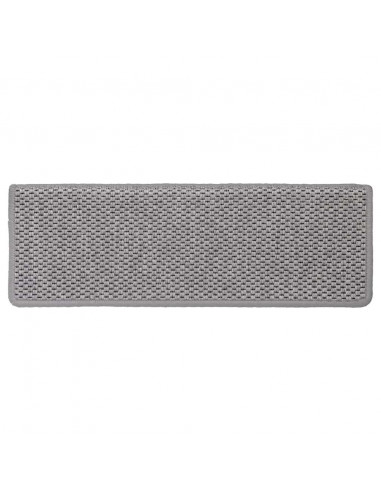 Tappeti Autoadesivi Scale Aspetto Sisal 30 pz 65x21x4cm Argento