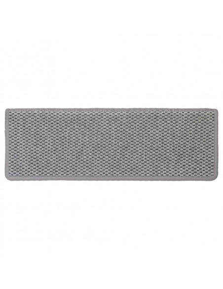 Tappeti Autoadesivi Scale Aspetto Sisal 30 pz 65x21x4cm Argento