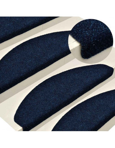 Tappetini per scale autoadesivi 20 pz 56x17x3 cm blu navy semicircolari