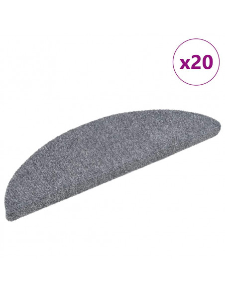 Tappetini Autoadesivi per Scale 20 pz Grigio Chiaro 56x17x3 cm