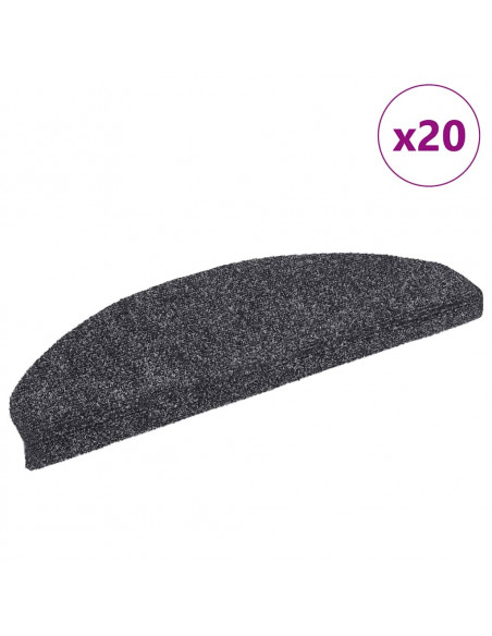 Tappetini Autoadesivi per Scale 20 pz Grigio Scuro 65x21x4 cm
