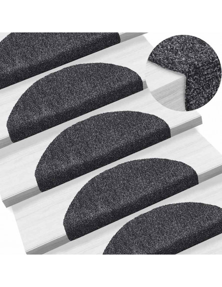 Tappetini Autoadesivi per Scale 20 pz Grigio Scuro 65x21x4 cm