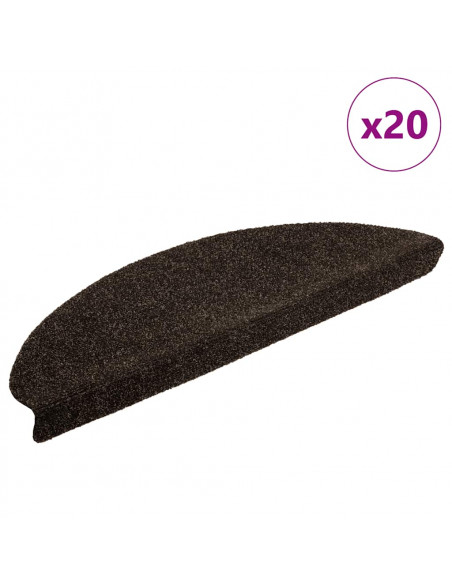 Tappetini Autoadesivi per Scale 20 pz Marrone Scuro 65x21x4 cm