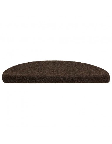 Tappetini per scale autoadesivi 20 pz 65x21x4 cm marrone semicircolari grandi