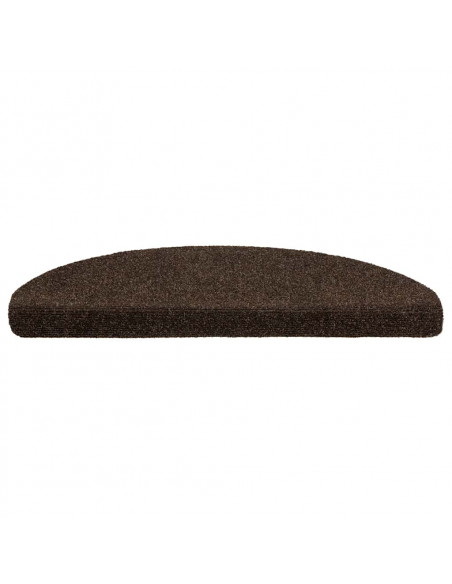 Tappetini per scale autoadesivi 20 pz 65x21x4 cm marrone semicircolari grandi