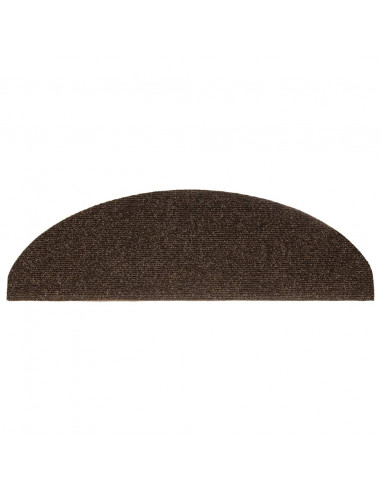 Tappetini per scale autoadesivi 20 pz 65x21x4 cm marrone semicircolari grandi