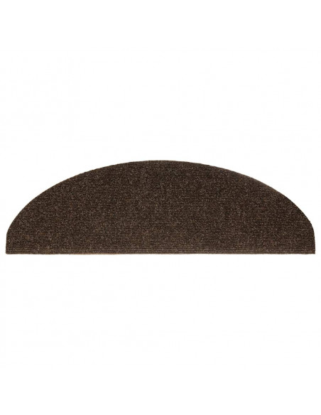 Tappetini per scale autoadesivi 20 pz 65x21x4 cm marrone semicircolari grandi