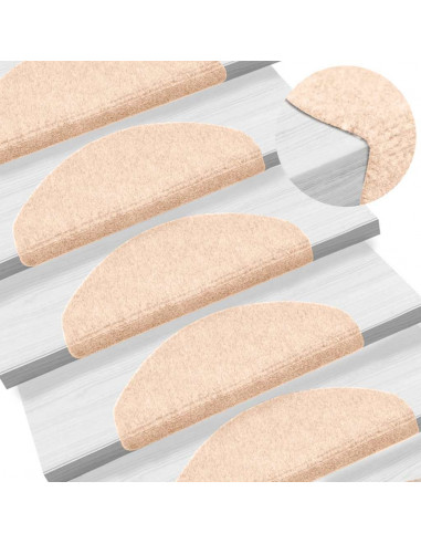 Tappetini per scale autoadesivi 20 pz 65x21x4 cm Marrone Chiaro semicircolari grandi