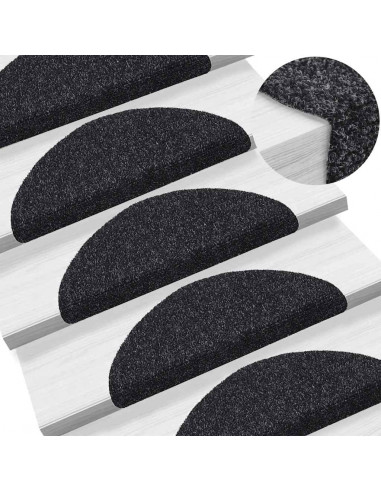 Tappetini Autoadesivi per Scale 20 pz Neri 56x17x3 cm