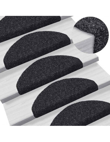 Tappetini Autoadesivi per Scale 20 pz Neri 65x21x4 cm