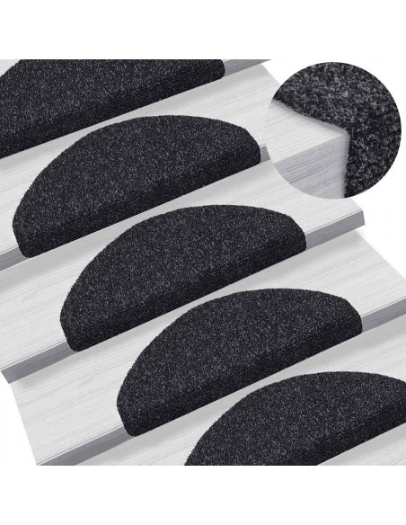 Tappetini Autoadesivi per Scale 20 pz Neri 65x21x4 cm