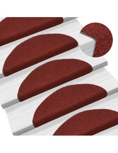 Tappetini Autoadesivi per Scale 20 pz Rossi 56x17x3 cm