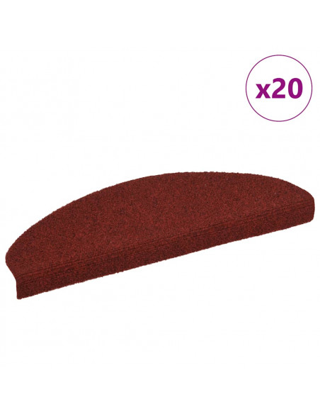 Tappetini Autoadesivi per Scale 20 pz Rossi 65x21x4 cm