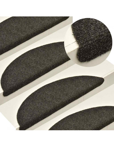 Tappetini Autoadesivi per Scale 30 pz Antracite 65x21x4 cm