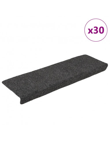 Tappetini Autoadesivi per Scale 30 pz Antracite 65x21x4 cm