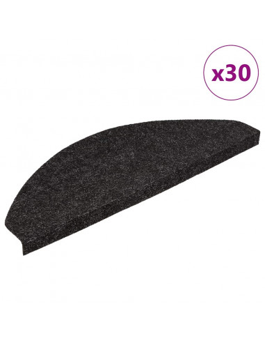 Tappetini Autoadesivi per Scale 30 pz Antracite 65x22,5x3,5 cm