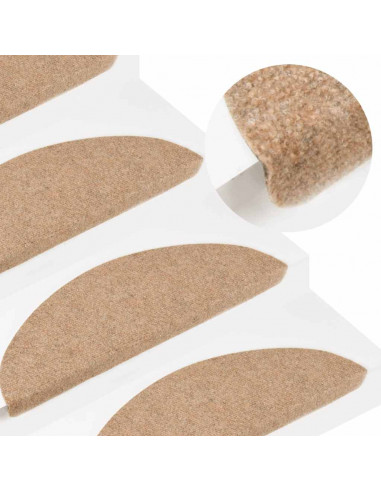 Tappetini Autoadesivi per Scale 30 pz Beige 56x17x3 cm