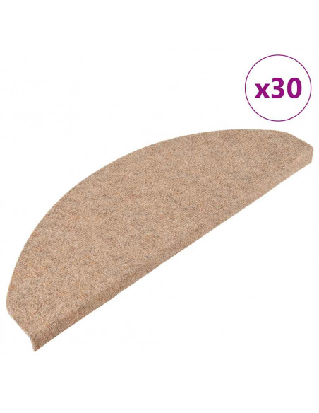 Tappetini Autoadesivi per Scale 30 pz Beige 65x22,5x3,5 cm