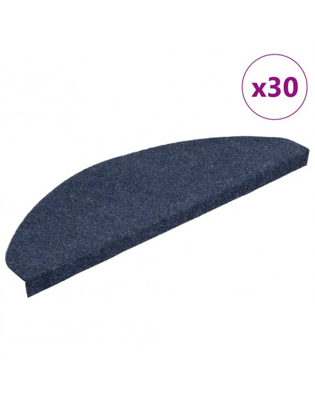 Tappetini Autoadesivi per Scale 30 pz Blu 65x22,5x3,5 cm