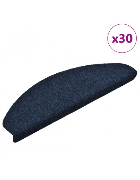 Tappetini Autoadesivi per Scale 30 pz Blu Marino 65x21x4 cm